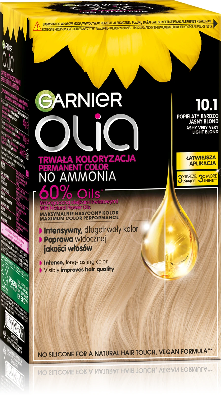 Farba Garnier Olia bez amoniaku do siwych włosów