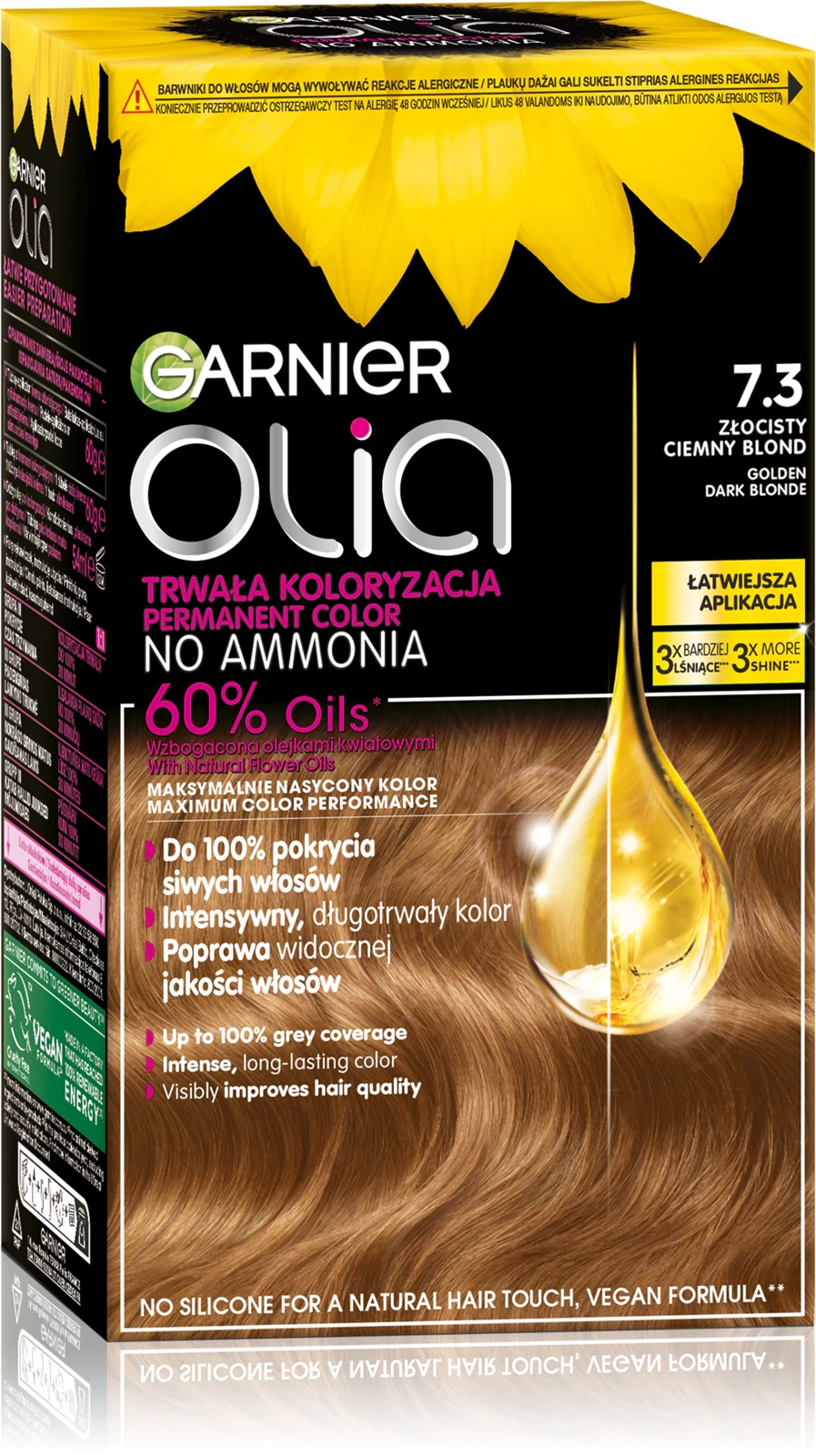 Farba Garnier Olia bez amoniaku do siwych włosów