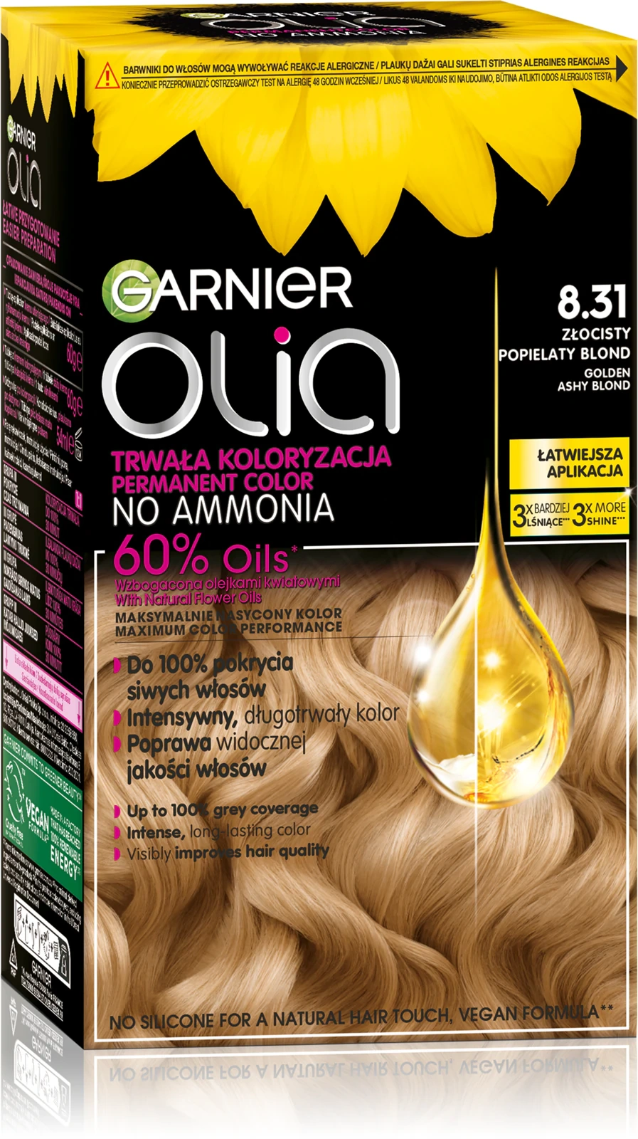 Farba Garnier Olia bez amoniaku do siwych włosów