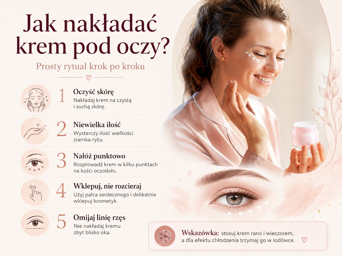 Aplikacja kremu pod oczy krok po kroku bez typowych błędów jak aplikować krem pod oczy krok po kroku