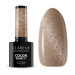 Brązowy lakier hybrydowy Claresa Light Brown efekt cat eye