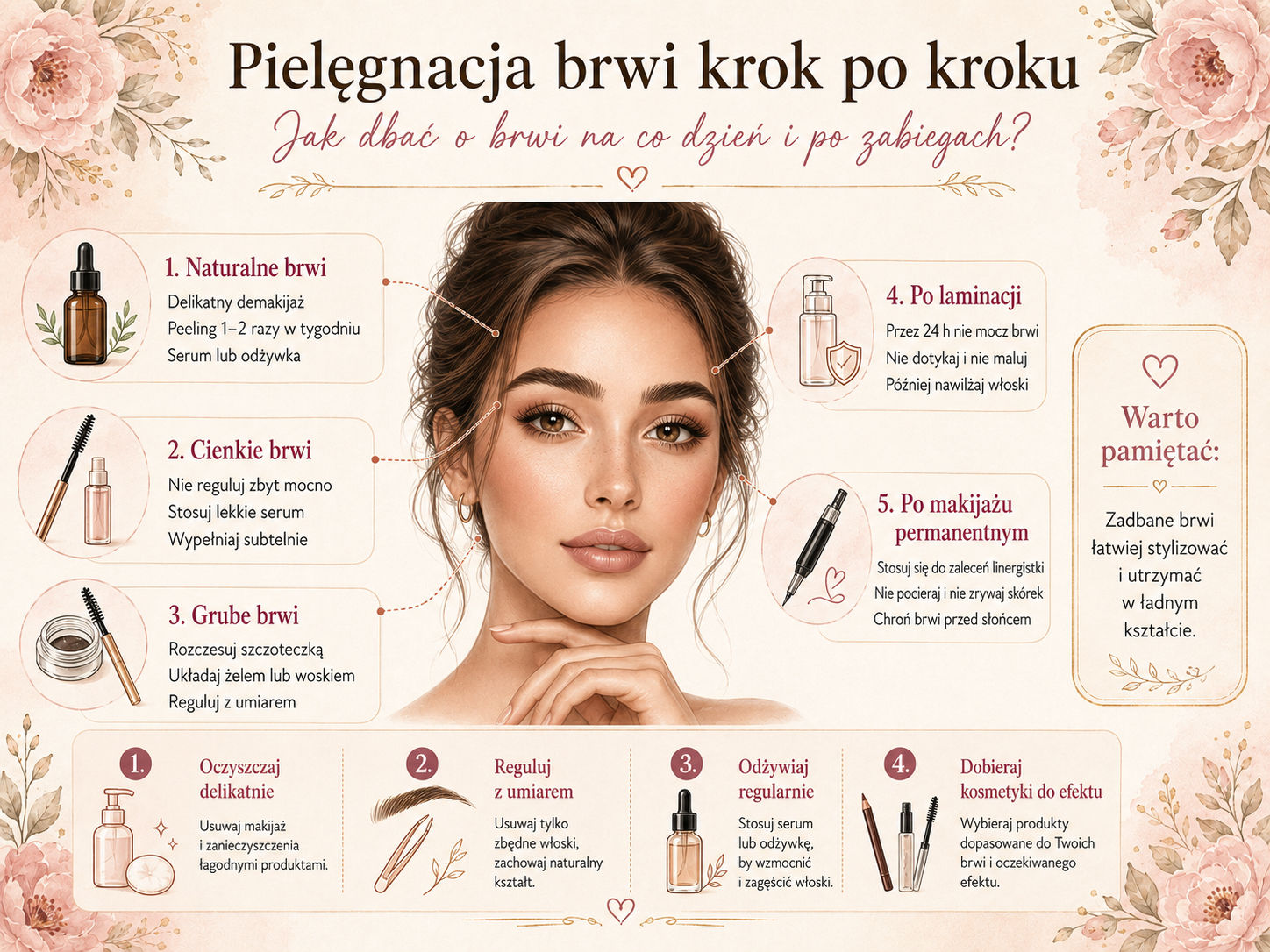 pielęgnacja brwi naturalnych cienkich i grubych