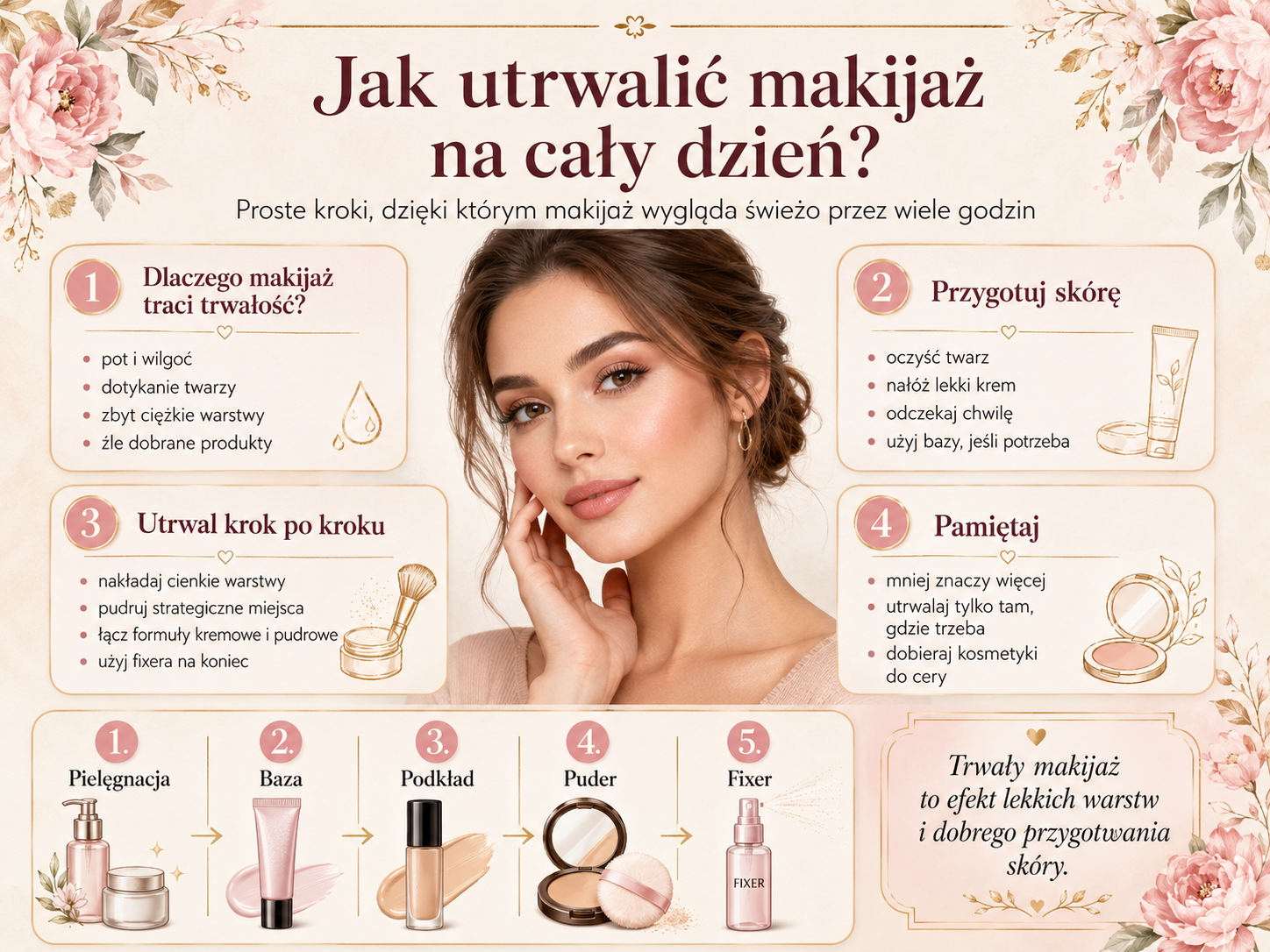 utrwalanie makijażu krok po kroku