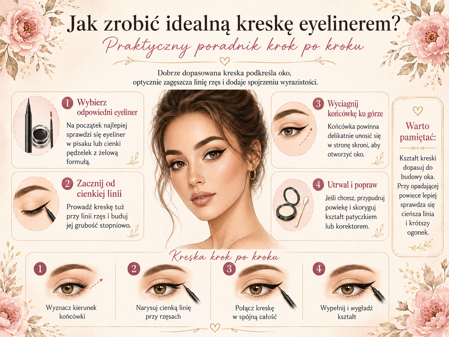 kreska eyelinerem krok po kroku
