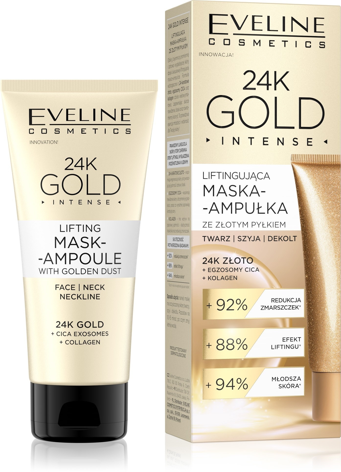 maska z 24K złotem na zmęczoną cerę Eveline 24K Gold