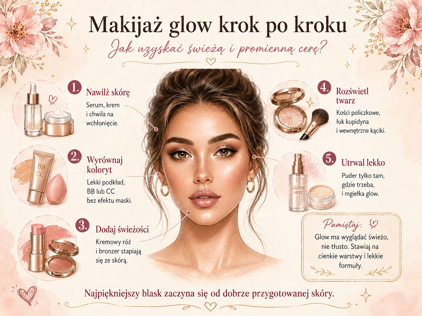 Makijaż rozświetlający krok po kroku makijaż glow krok po kroku