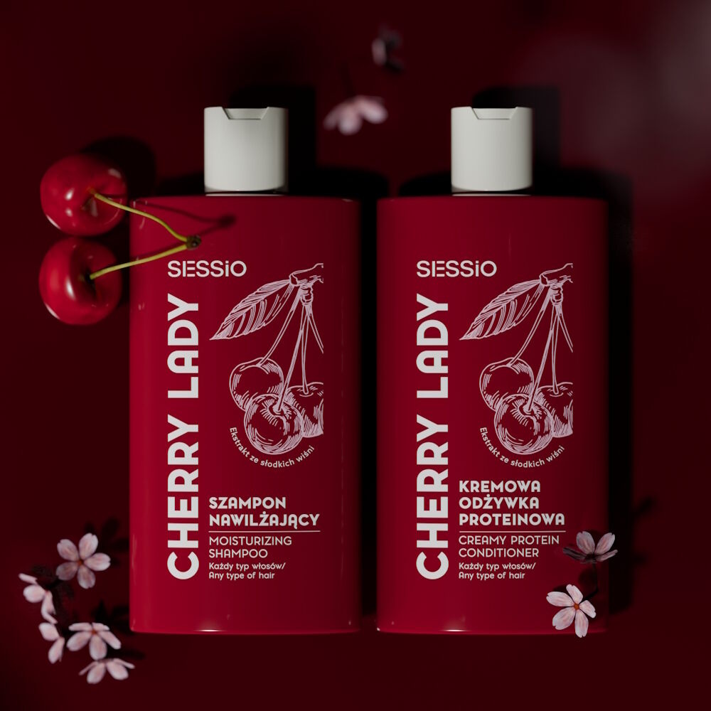 Nawilżający szampon do włosów z wiśnią i fermentem ryżowym Sessio Cherry Lady - obrazek 9