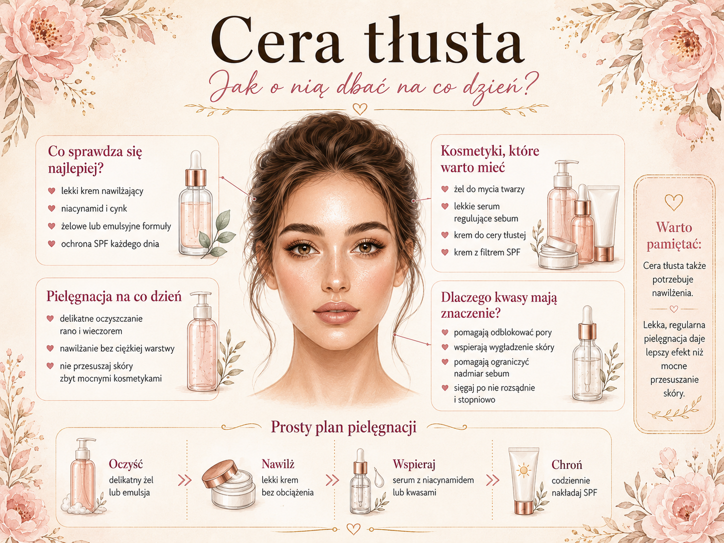 Poranna i wieczorna pielęgnacja cery tłustej jak pielęgnować cerę tłustą krok po kroku