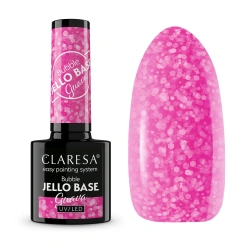 Różowa baza Claresa Bubble Jello Guava z błyszczącą folią