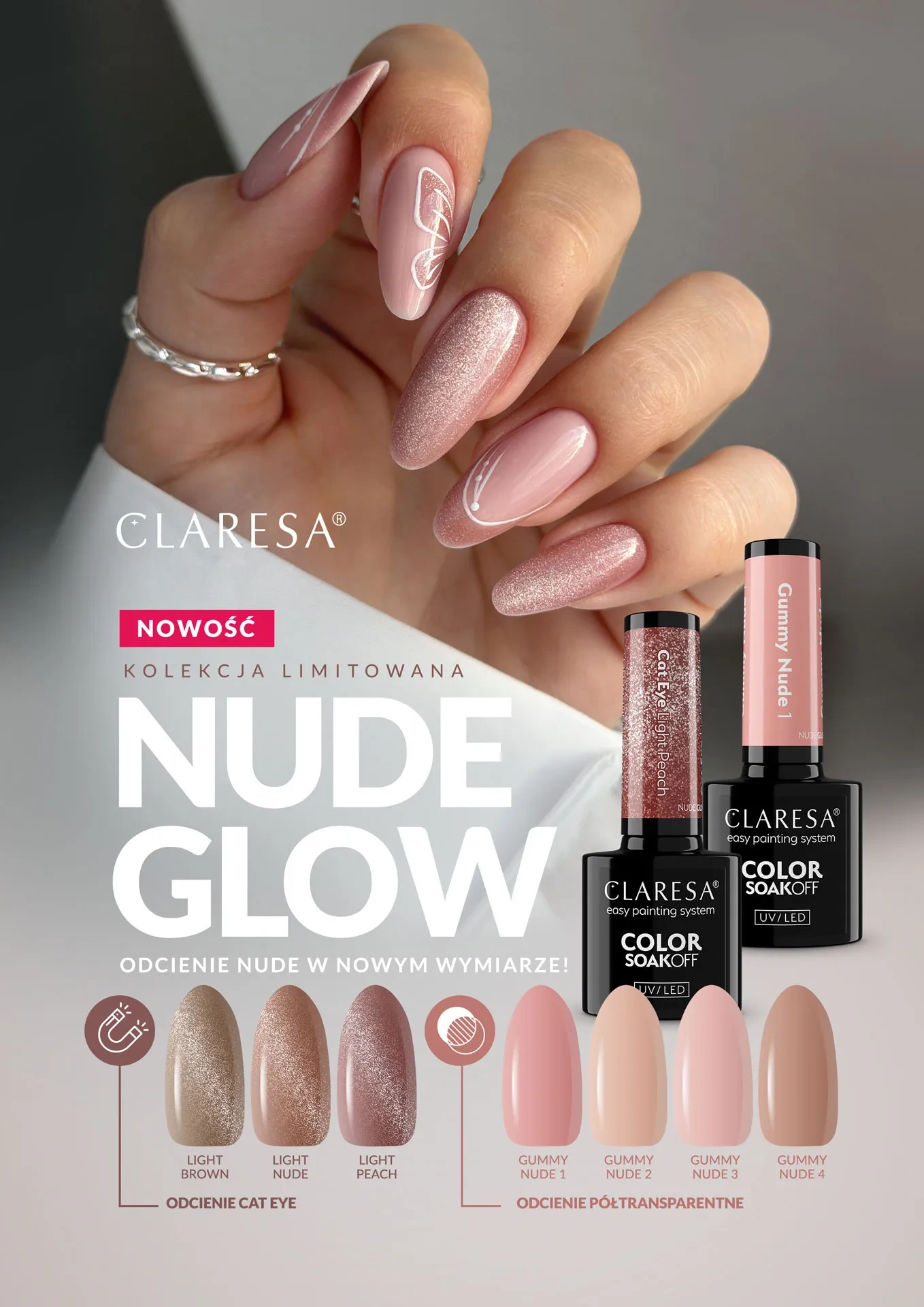 Claresa Gummy Nude 1 różowy lakier hybrydowy