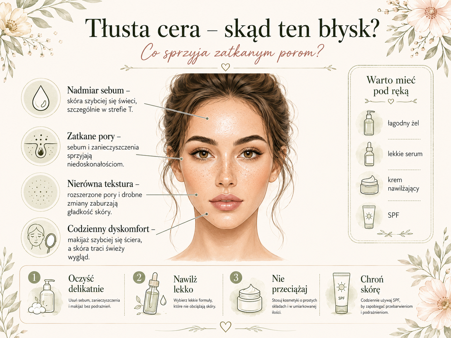 świecąca skóra twarzy co robić