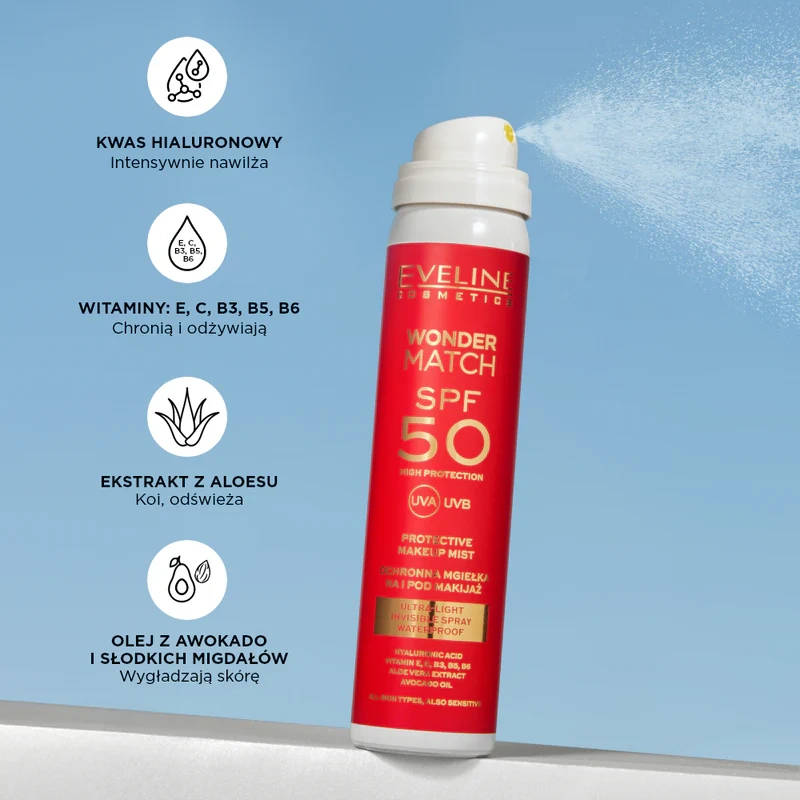 mgiełka przeciwsłoneczna SPF 50 bez tłustej warstwy