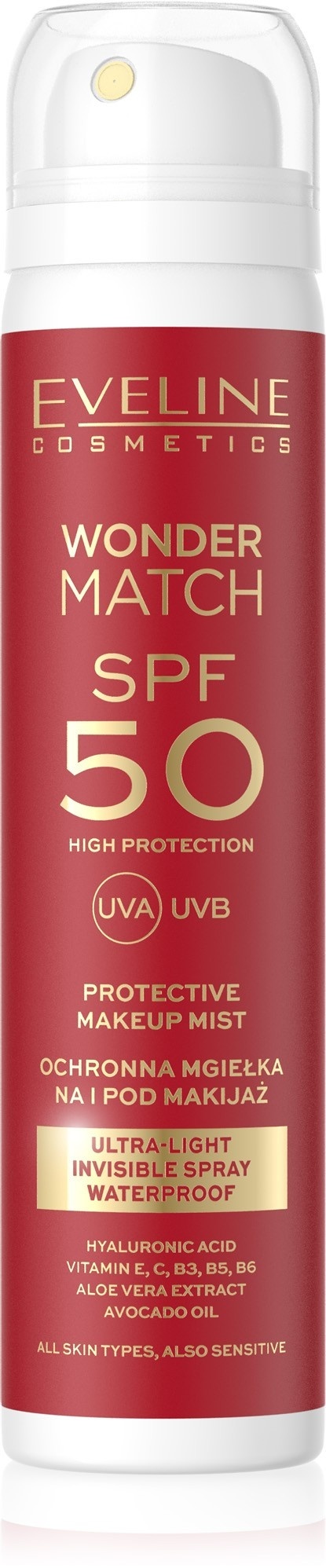 mgiełka SPF 50 do reaplikacji na makijaż Eveline Wonder Match