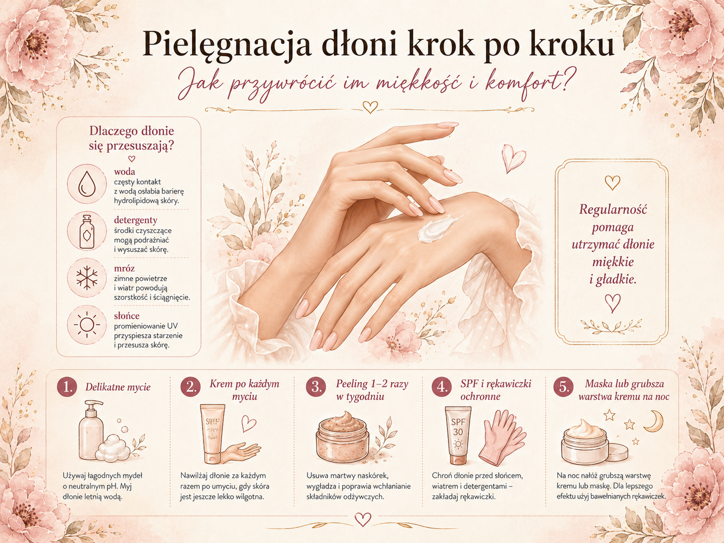 Codzienna pielęgnacja dłoni z kremem i peelingiem jak dbać o dłonie na co dzień