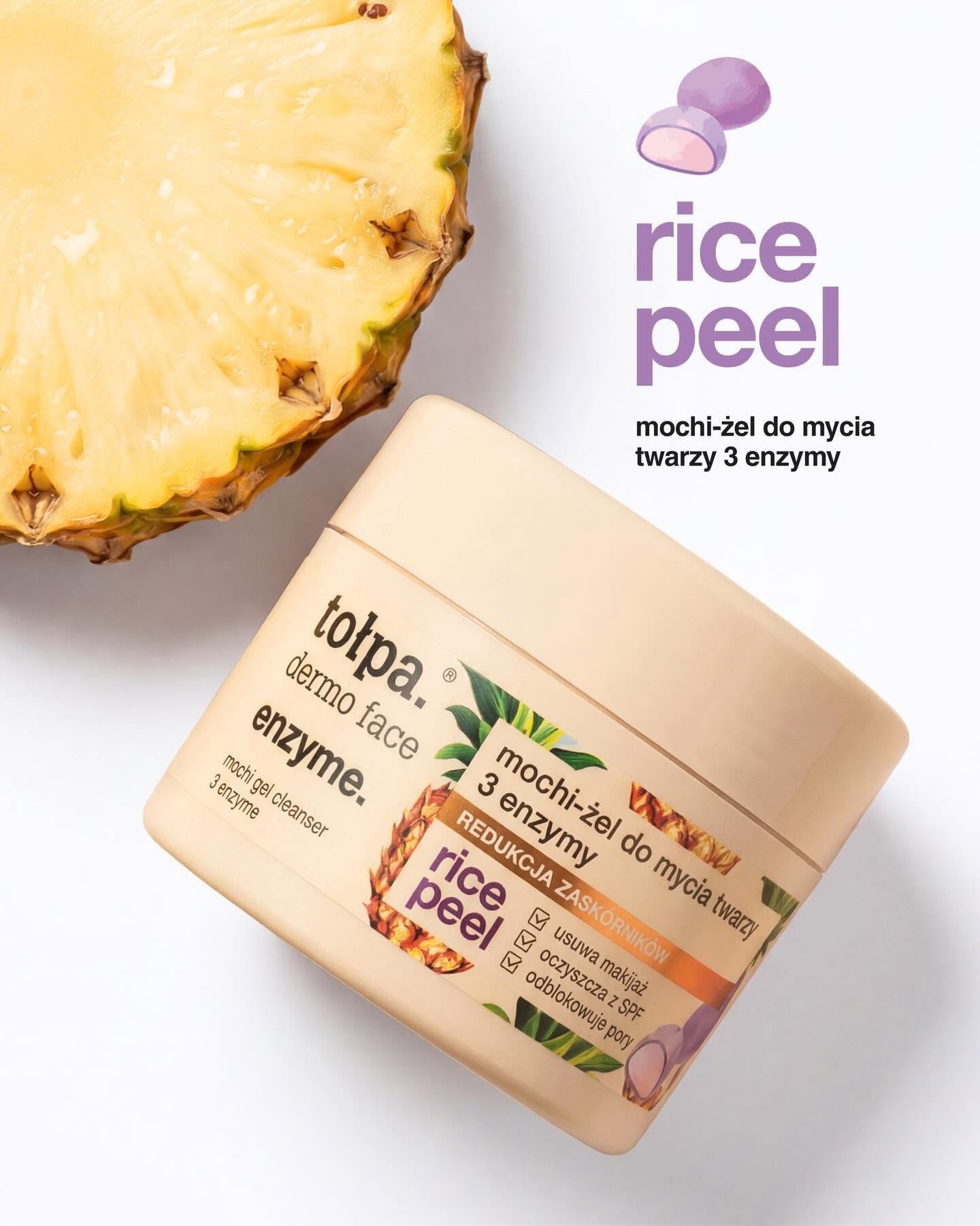 Mochi-żel do mycia twarzy 3 enzymy na zaskórniki do cery tłustej i mieszanej Tołpa Dermo Face Enzyme Rice Peel - obrazek 6