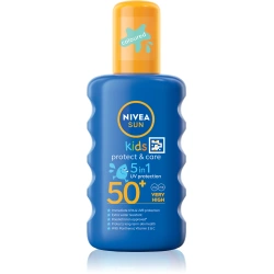 balsam SPF50 w sprayu z niebieskim kolorem Nivea
