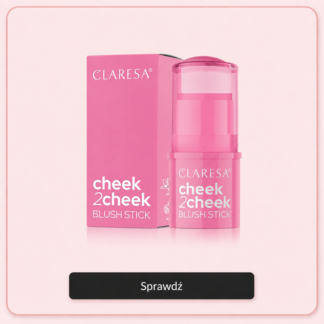 Kremowy róż do policzków w sztyfcie Claresa Cheek2Cheek 01 Candy Pink