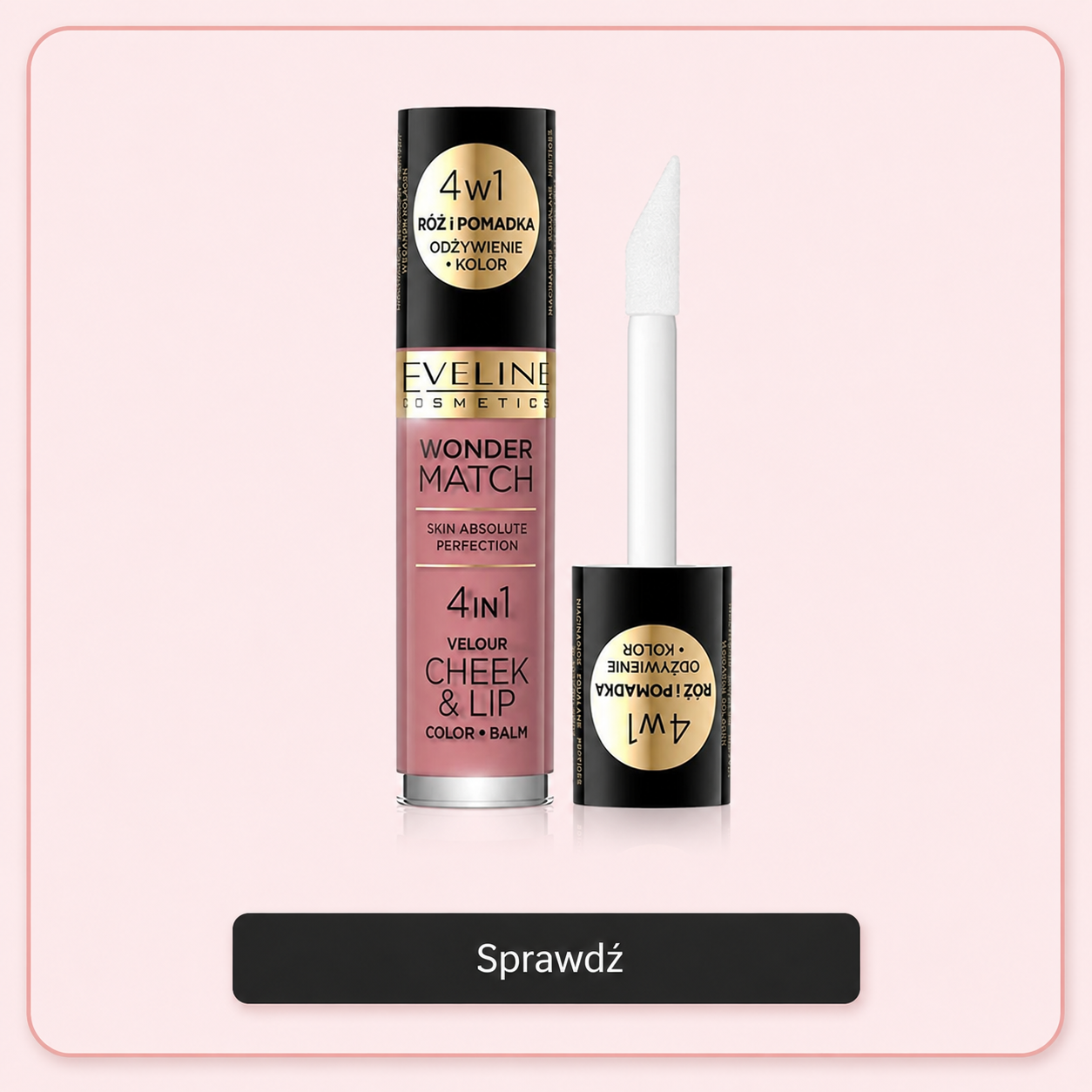Róż i pomadka w płynie Eveline Wonder Match Cheek&Lip 02