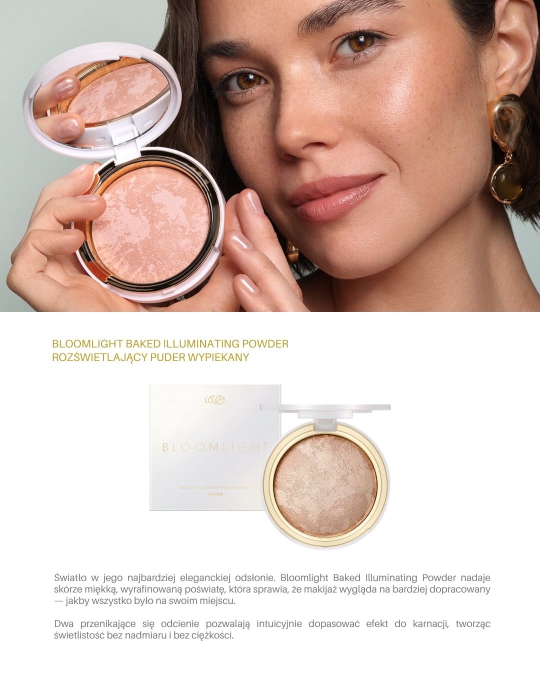 lekki puder rozświetlający efekt soft glow