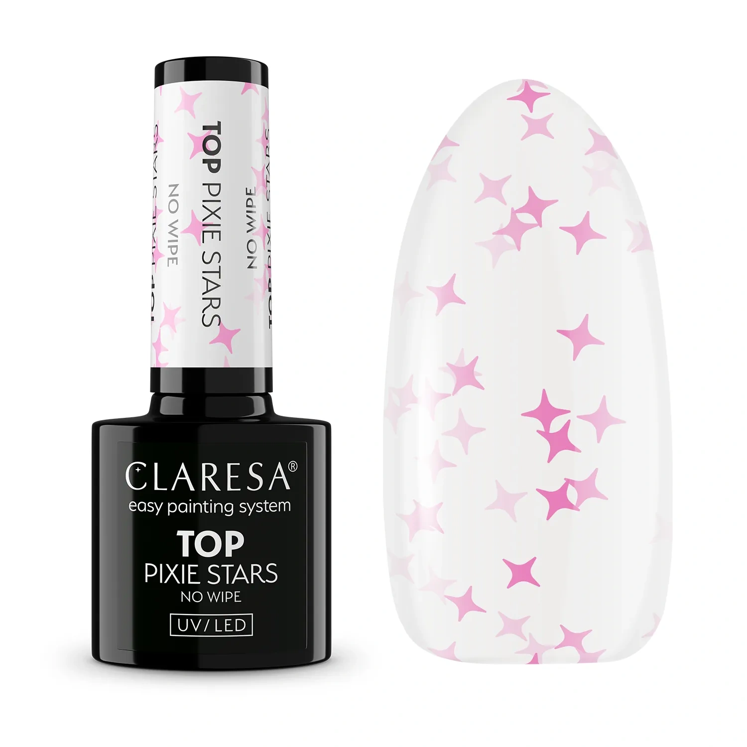Top Claresa Pixie Stars różowe gwiazdki na paznokciach