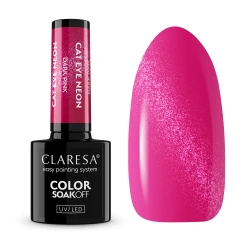 różowy lakier hybrydowy Claresa Cat Eye Neon Dark Pink