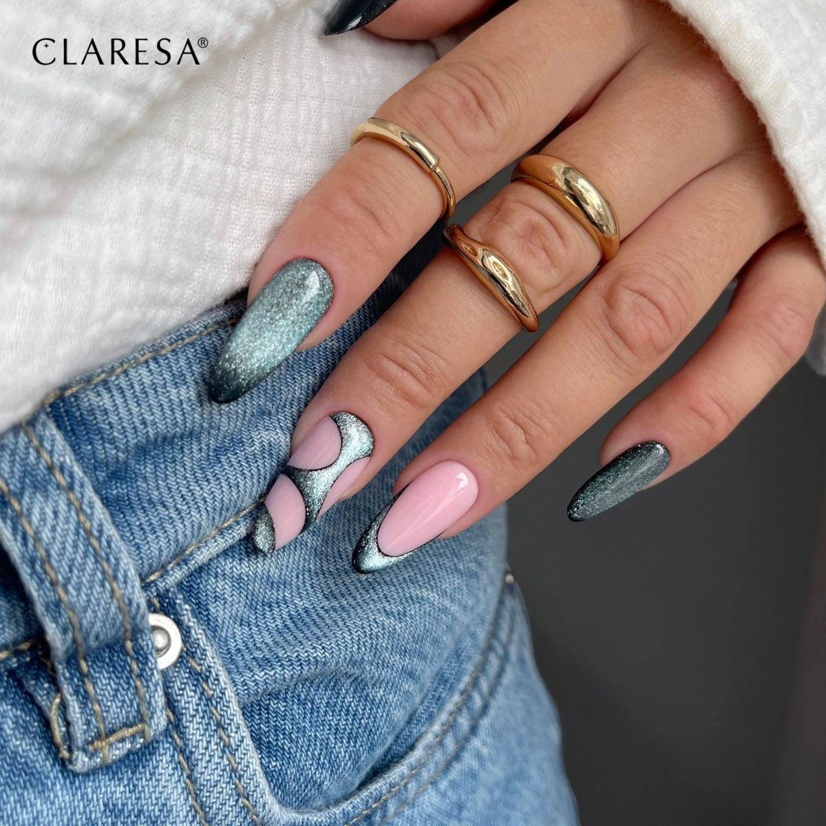 Neonowy turkusowy lakier hybrydowy Claresa Cat Eye Neon Turquoise - obrazek 7