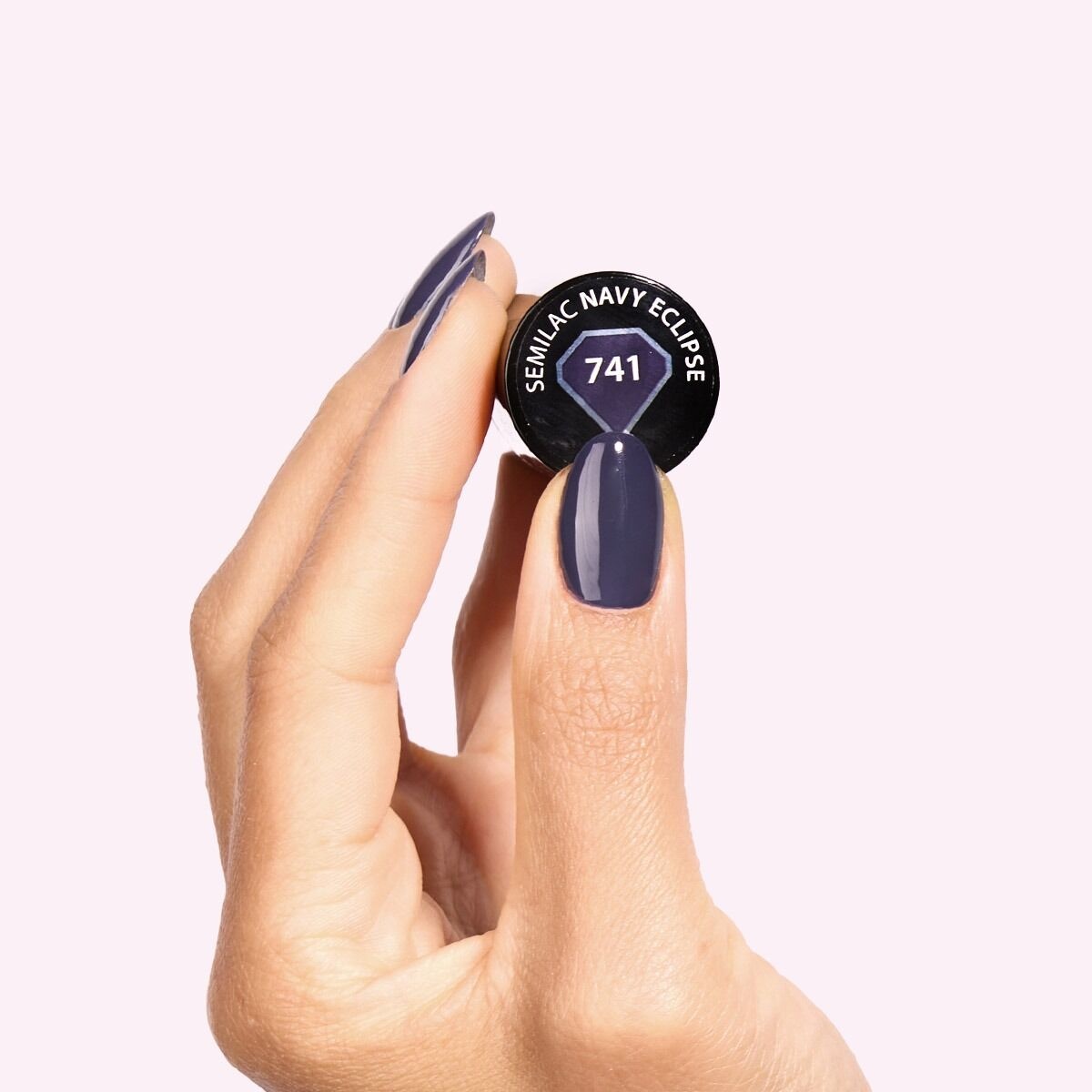 Granatowy lakier hybrydowy Semilac Her Aura 741 Navy Eclipse
