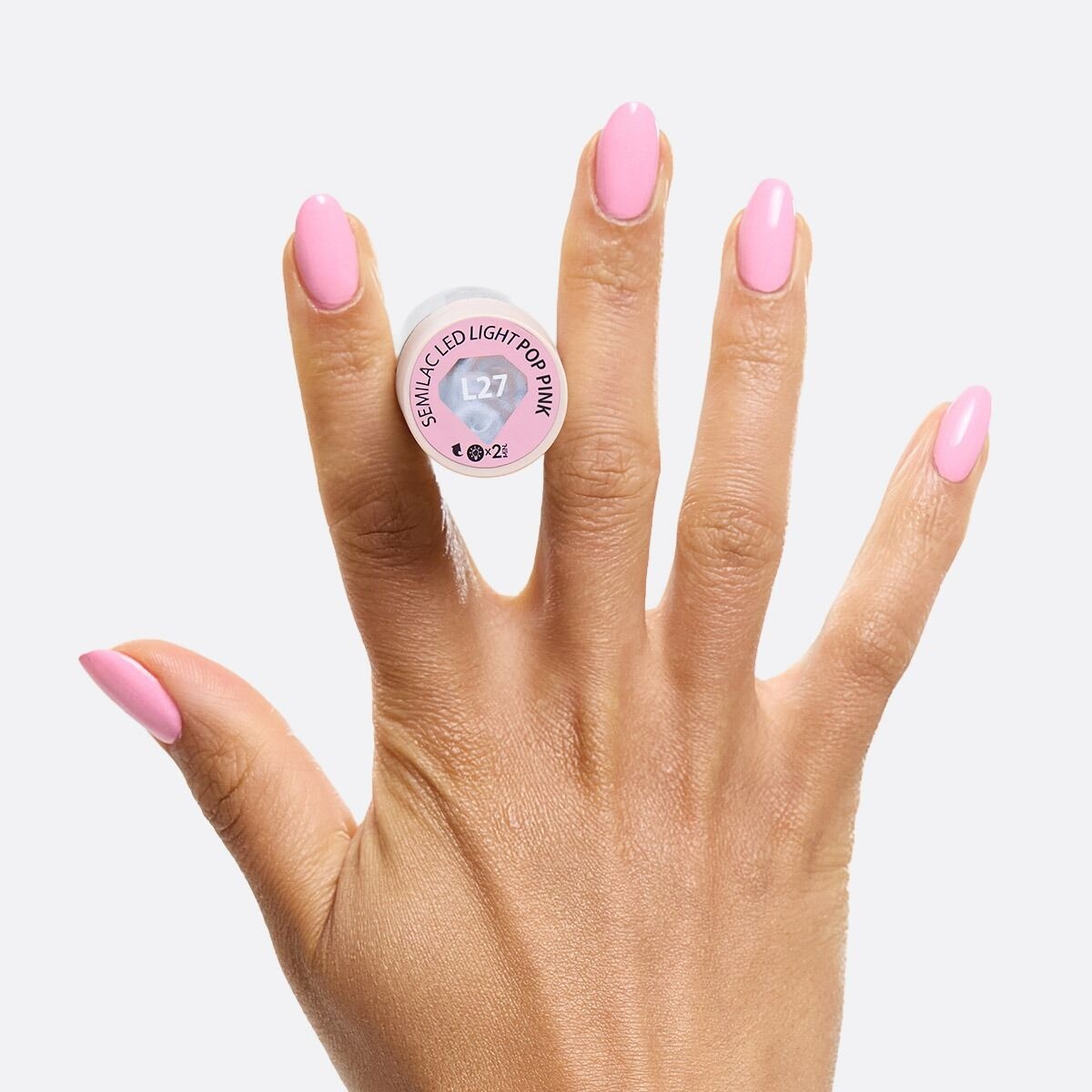 Pastelowy różowy lakier hybrydowy Semilac Easy Off LED Light L27 Pop Pink