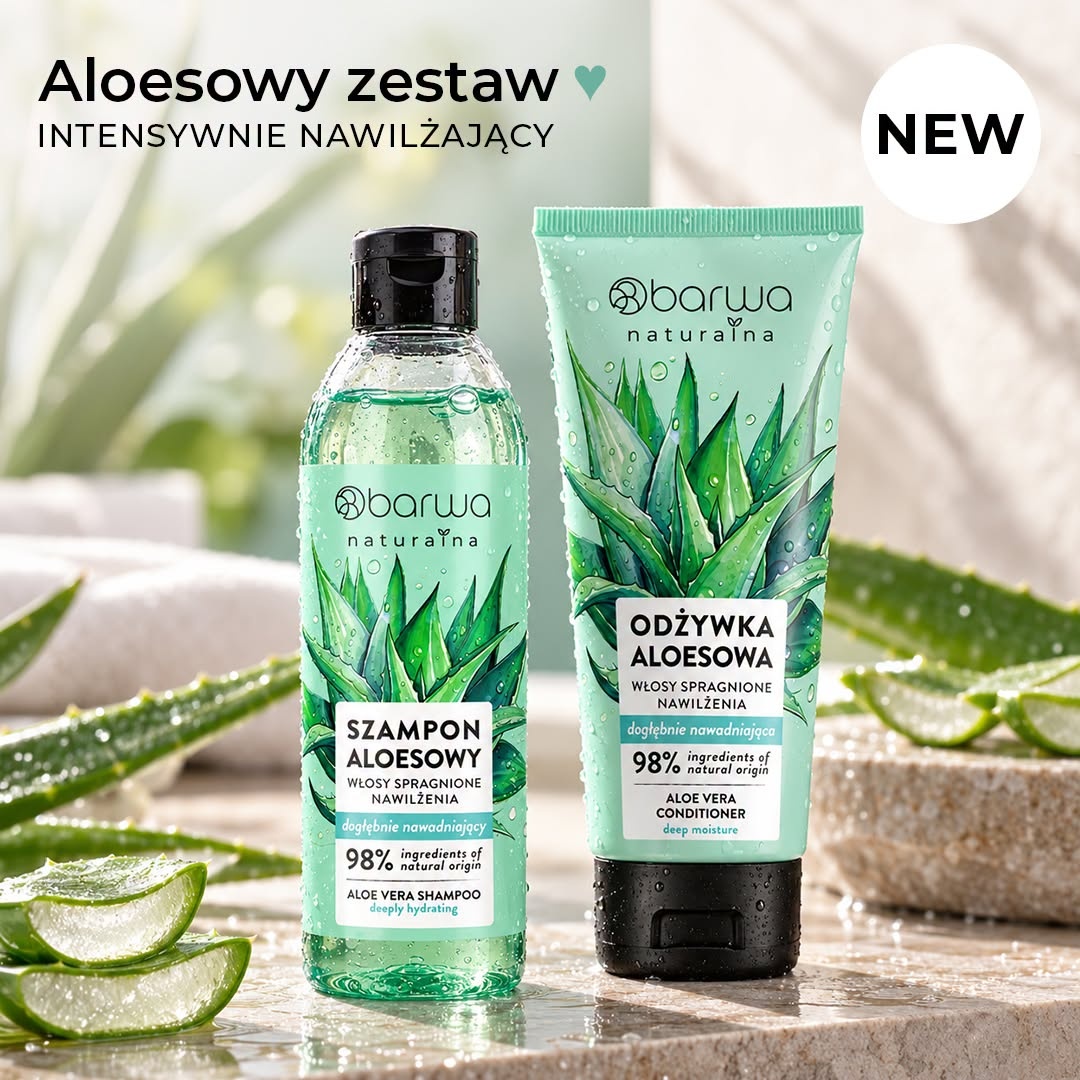 Zestaw aloesowy Barwa Naturalna do nawilżania włosów – szampon i odżywka