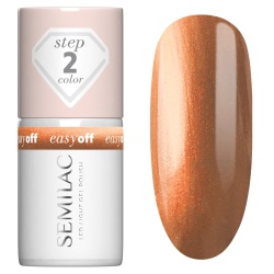 Semilac Easy Off L30 Sparkle Blush brązowo-złoty lakier do paznokci z drobinkami