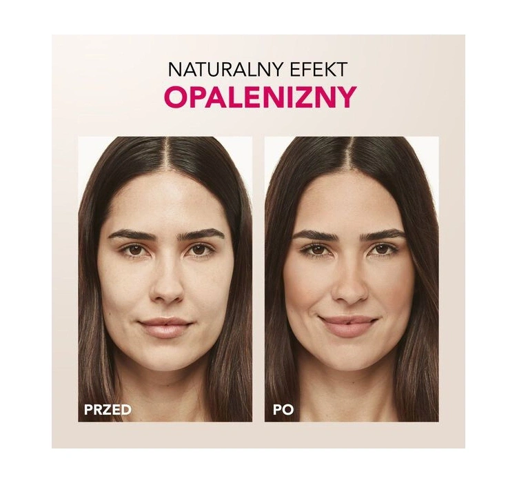 Efekt przed i po użyciu bronzera Bourjois Maxi Round Pot do konturowania twarzy