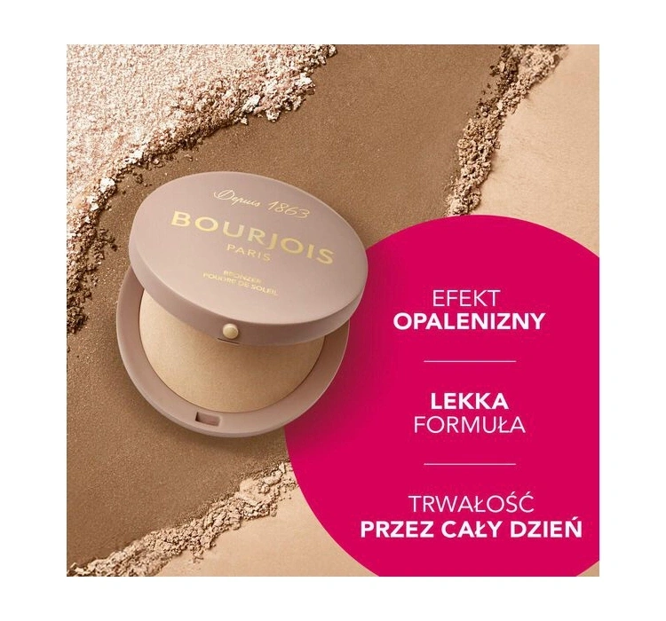 Bronzer Bourjois Maxi Round Pot dający naturalny efekt opalenizny na twarzy