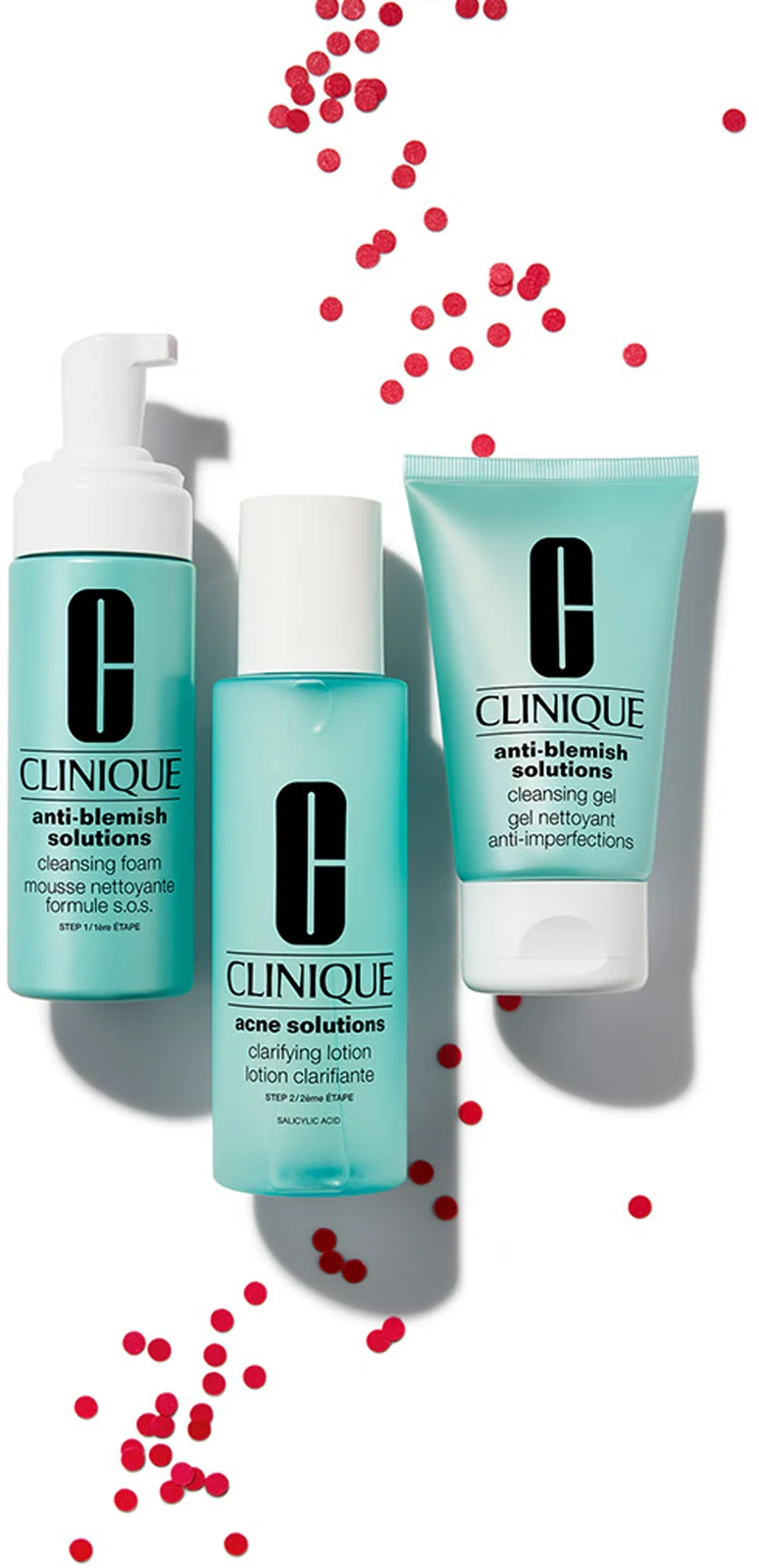 Antybakteryjny płyn złuszczający Clinique Anti-Blemish Solutions Clarifying Lotion z pianką i żelem oczyszczającym do cery trądzikowej
