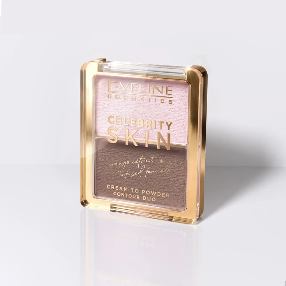 Hybrydowy rozświetlacz i bronzer 2w1 Eveline Celebrity Skin Cream To Powder Contour Duo - obrazek 11