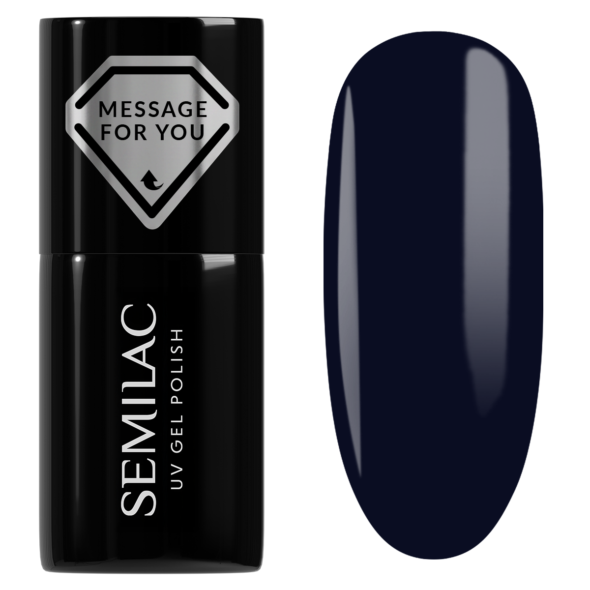 Semilac Her Aura 741 Navy Eclipse granatowy lakier hybrydowy z fioletowym tonem