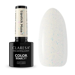 lakier Claresa Lipstick Muse 1 mleczny z opalizującymi drobinkami