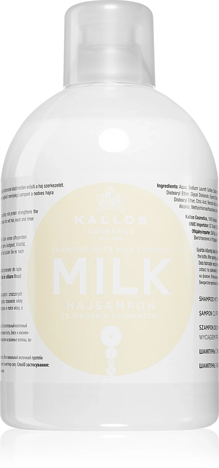 Kallos KJMN Milk szampon z proteinami mlecznymi do suchych i zniszczonych włosów