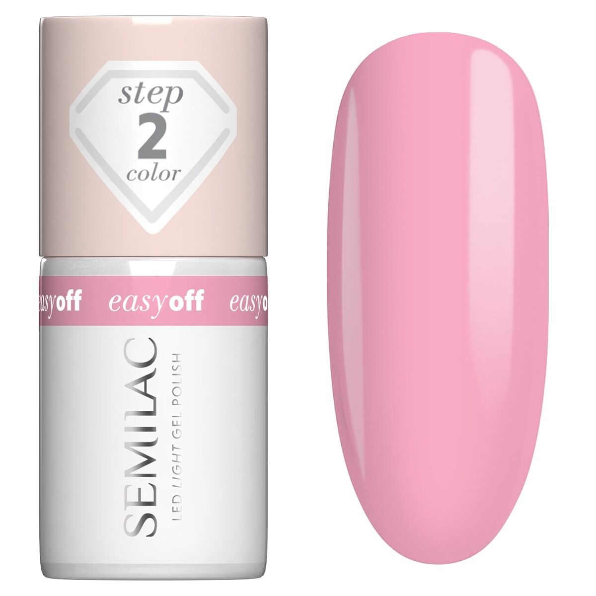 Semilac Easy Off LED Light L27 Pop Pink jasnoróżowy lakier do paznokci