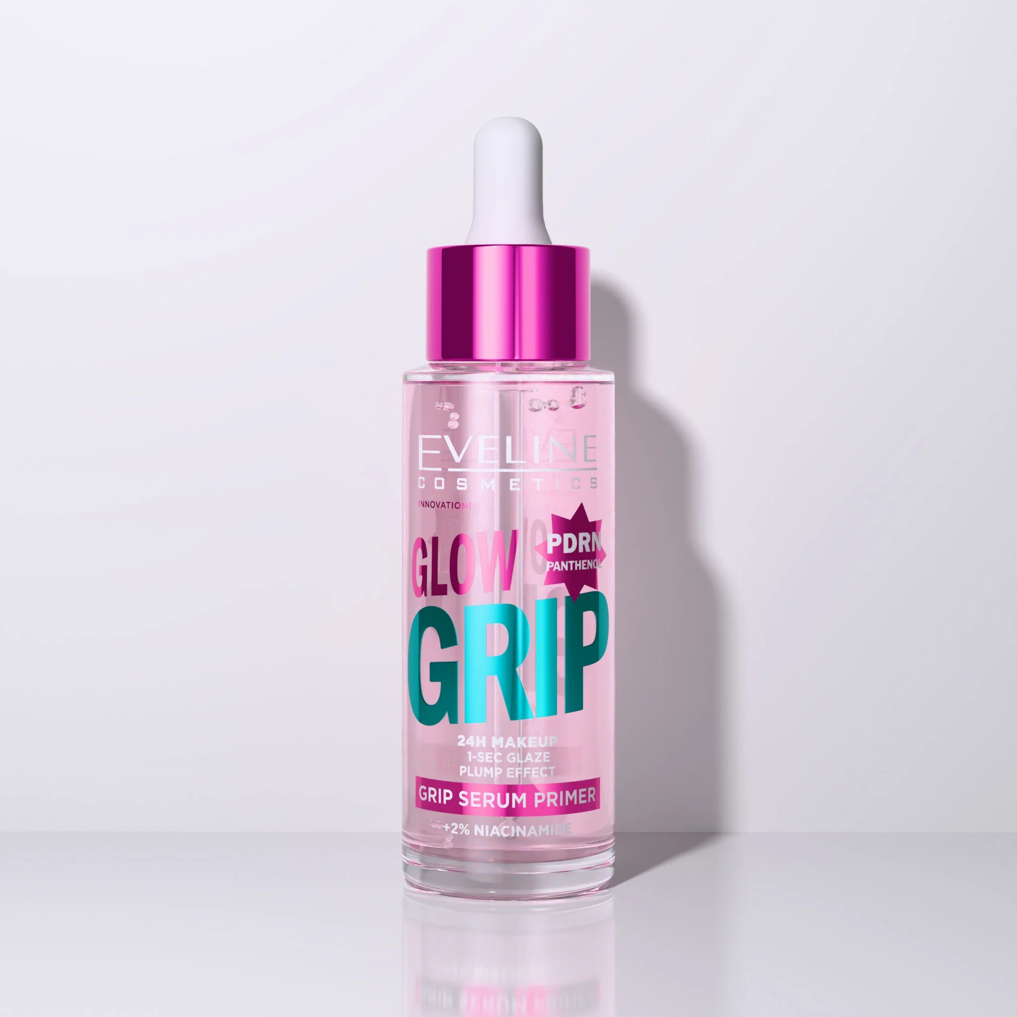 Rozświetlająca baza-serum pod makijaż z 2% niacynamidem Eveline Glow Grip Serum Primer - obrazek 7