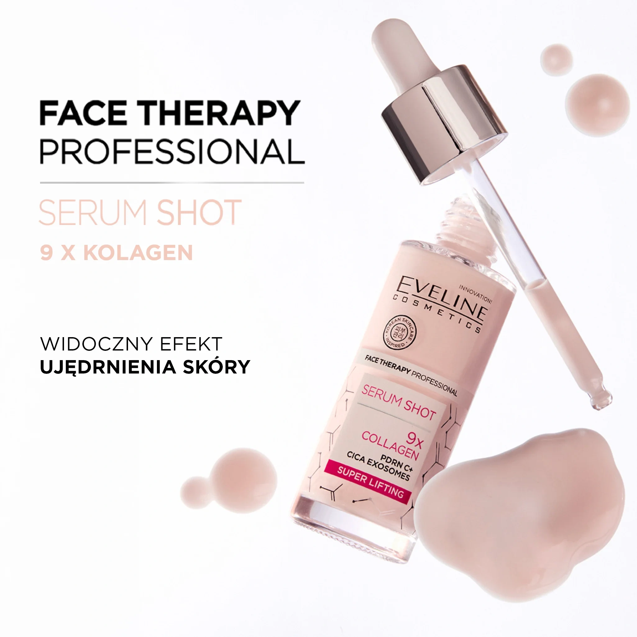 Liftingujące serum przeciwzmarszczkowe z kolagenem Eveline Face Therapy Professional Serum Shot - obrazek 7