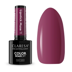 śliwkowy lakier hybrydowy Claresa Lipstick Muse 11 intensywny fiolet