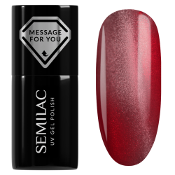 Semilac Her Aura 736 Crimson Jelly Gloss wiśniowoczerwony lakier magnetyczny z efektem Jelly Gloss